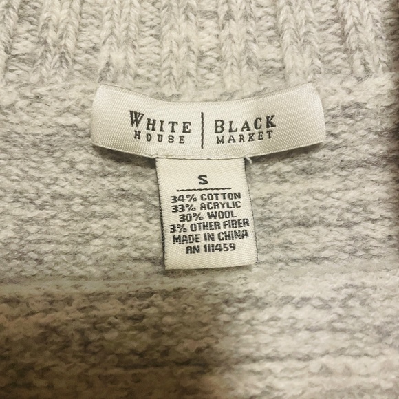 White House Black Market Wool Grey Blend Sweater, Off-the-Shoulder, Size Small - Picture 2 of 6